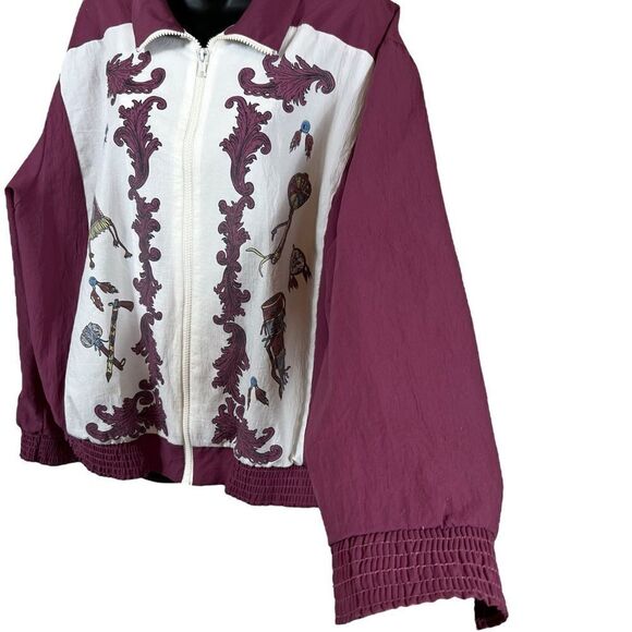 Vintage 80’s Native American Print Windbreaker Bomber Jacket - Picture 6 of 12